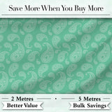 Turquoise Paisley Ornamental Bandana Seamless Pattern Fabric Digital Print Fabric by the Metre UK Sewing Quilting Textile
