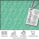 Turquoise Paisley Ornamental Bandana Seamless Pattern Fabric Digital Print Fabric by the Metre UK Sewing Quilting Textile