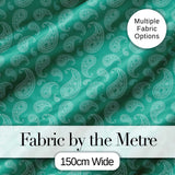 Dark Teal Paisley Classic Floral Seamless Pattern Textile Design Digital Print Fabric by the Metre UK Sewing Quilting Textile