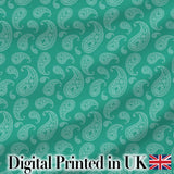 Dark Teal Paisley Classic Floral Seamless Pattern Textile Design Digital Print Fabric by the Metre UK Sewing Quilting Textile