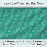 Dark Teal Paisley Classic Floral Seamless Pattern Textile Design Digital Print Fabric by the Metre UK Sewing Quilting Textile