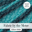 Teal Paisley Ornamental Floral Seamless Pattern Fabric Design Digital Print Fabric by the Metre UK Sewing Quilting Textile