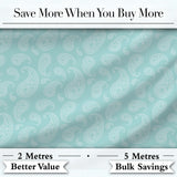 Soft Aqua Paisley Decorative Bandana Seamless Pattern Textile Design Digital Print Fabric by the Metre UK Sewing Quilting Textile