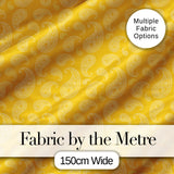 Yellow Paisley Bandana Style Seamless Pattern Ornamental Fabric Digital Print Fabric by the Metre UK Sewing Quilting Textile