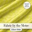 Delicate White Paisley Pattern on Bright Yellow Background Seamless Digital Print Fabric by the Metre UK Sewing Quilting Textile