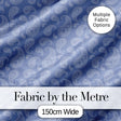 Soft White Paisley Floral Pattern on Muted Blue Background Seamless Digital Print Fabric by the Metre UK Sewing Quilting Textile