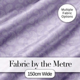 Elegant White Paisley Design on Subtle Grey Blue Background Seamless Digital Print Fabric by the Metre UK Sewing Quilting Textile