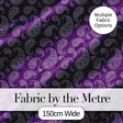 Elegant White Paisley Floral Pattern on Deep Plum Purple Seamless Digital Print Fabric by the Metre UK Sewing Quilting Textile