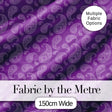 Classic White Paisley Motif on Rich Violet Purple Background Seamless Digital Print Fabric by the Metre UK Sewing Quilting Textile