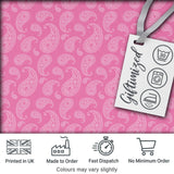 Soft White Paisley Floral Design on Blush Pink Background Seamless Digital Print Fabric by the Metre UK Sewing Quilting Textile