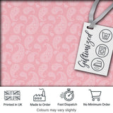 Ornate White Paisley Motif on Soft Peach Pink Background Seamless Digital Print Fabric by the Metre UK Sewing Quilting Textile