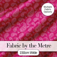 Stylish White Paisley Pattern on Rich Magenta Pink Gradient Seamless Digital Print Fabric by the Metre UK Sewing Quilting Textile