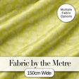 Elegant White Paisley Pattern Gold Backgrounds Digital Print Fabric by the Metre UK Sewing Quilting Textile