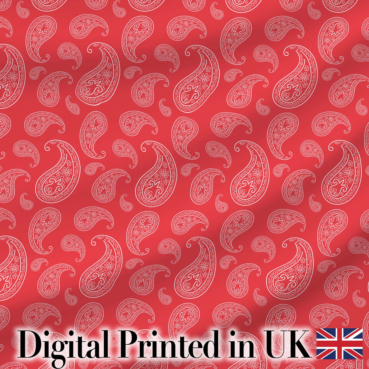 Elegant White Paisley Pattern Pink Background Digital Print Fabric by the Metre UK Sewing Quilting Textile