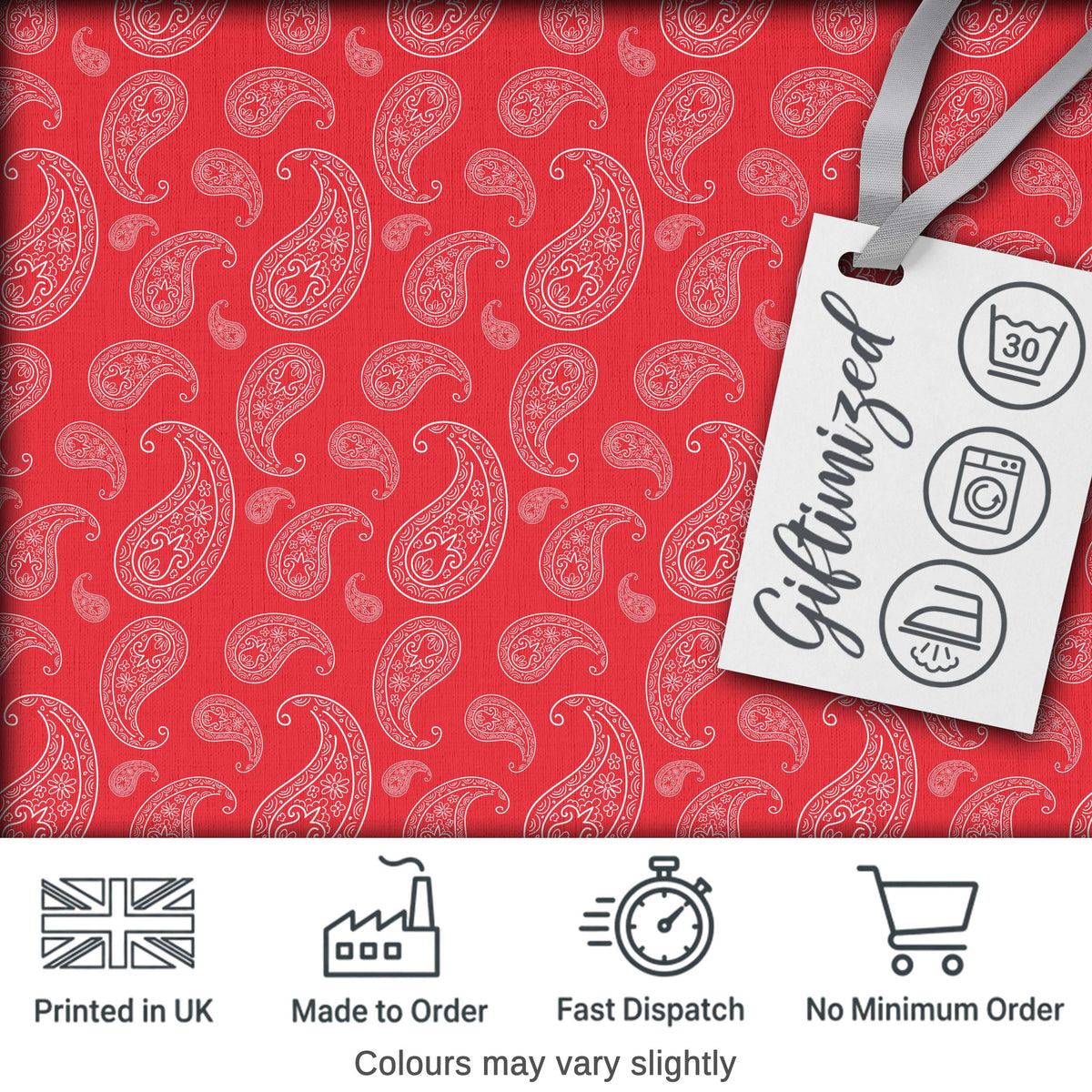 Elegant White Paisley Pattern Pink Background Digital Print Fabric by the Metre UK Sewing Quilting Textile