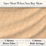 Elegant White Paisley Pattern Beige Gold Gradient Background Seamless Digital Print Fabric by the Metre UK Sewing Quilting Textile
