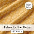 Elegant White Paisley Pattern Warm Gold Gradient Background Seamless Digital Print Fabric by the Metre UK Sewing Quilting Textile