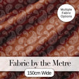 Elegant White Paisley Pattern Rich Coffee Brown Gradient Background Seamless Digital Print Fabric by the Metre UK Sewing Quilting Textile