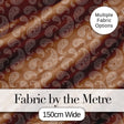 Elegant White Paisley Pattern Warm Caramel Brown Gradient Background Seamless Digital Print Fabric by the Metre UK Sewing Quilting Textile