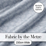 Elegant White Paisley Pattern Cool Steel Grey Gradient Background Seamless Digital Print Fabric by the Metre UK Sewing Quilting Textile