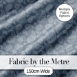 Elegant White Paisley Pattern Muted Slate Grey Gradient Background Seamless Digital Print Fabric by the Metre UK Sewing Quilting Textile
