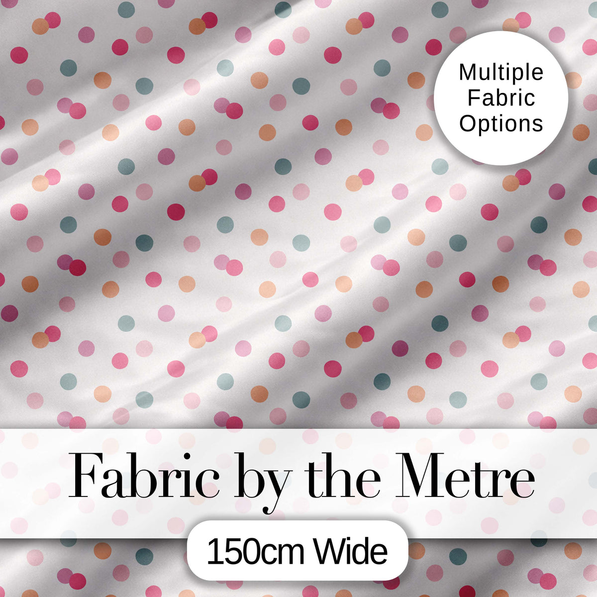 Cute Pastel Polka Dot Confetti Pattern Soft Neutral Background Seamless Digital Print Fabric by the Metre UK Sewing Quilting Textile