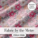 Cute Hand Drawn Floral Ditsy Flowers Pattern Soft Pink Background Seamless Digital Print Fabric by the Metre UK Sewing Quilting Textile