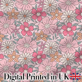 Cute Hand Drawn Floral Ditsy Flowers Pattern Soft Pink Background Seamless Digital Print Fabric by the Metre UK Sewing Quilting Textile