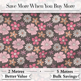 Cute Hand Drawn Floral Ditsy Flowers Pattern Dark Grey Background Seamless Digital Print Fabric by the Metre UK Sewing Quilting Textile