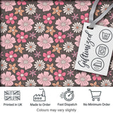 Cute Hand Drawn Floral Ditsy Flowers Pattern Dark Grey Background Seamless Digital Print Fabric by the Metre UK Sewing Quilting Textile