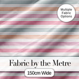 Cute Pastel Horizontal Stripe Pattern Soft Pink Blue Peach Background Seamless Digital Print Fabric by the Metre UK Sewing Quilting Textile