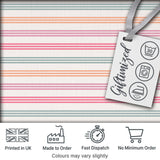 Cute Pastel Horizontal Stripe Pattern Soft Pink Blue Peach Background Seamless Digital Print Fabric by the Metre UK Sewing Quilting Textile