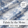 Vintage Toile Pastoral Landscape Pattern Detailed Blue and White Seamless Digital Print Fabric by the Metre UK Sewing Quilting Textile