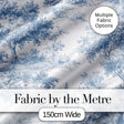 Vintage Toile Scenic Countryside Trees Village Blue White Seamless Pattern Digital Print Fabric by the Metre UK Sewing Quilting Textile