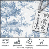 Vintage Toile Scenic Countryside Trees Village Blue White Seamless Pattern Digital Print Fabric by the Metre UK Sewing Quilting Textile
