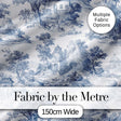 Vintage Toile Classic Village Scenic Landscape Blue White Seamless Pattern Digital Print Fabric by the Metre UK Sewing Quilting Textile