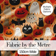 Cute Halloween Cats Bats Pumpkins Seamless Pattern Digital Print Fabric by the Metre UK Sewing Quilting Textile