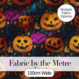 Colorful Halloween Pumpkins Stars Seamless Pattern Digital Print Fabric by the Metre UK Sewing Quilting Textile