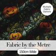 Vintage Pumpkin Botanical Dark Floral Seamless Pattern Digital Print Fabric by the Metre UK Sewing Quilting Textile