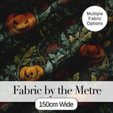 Vintage Pumpkin Botanical Dark Floral Seamless Pattern Digital Print Fabric by the Metre UK Sewing Quilting Textile
