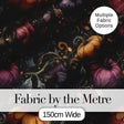 Elegant Autumn Pumpkin Floral Dark Seamless Pattern Digital Print Fabric by the Metre UK Sewing Quilting Textile