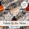 Vintage Pumpkin Skull Botanical Cream Seamless Pattern Digital Print Fabric by the Metre UK Sewing Quilting Textile