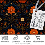 Mystic Night Floral Star Moon Botanical Seamless Pattern Digital Print Fabric by the Metre UK Sewing Quilting Textile