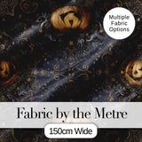Elegant Gothic Pumpkin Ornate Seamless Pattern Digital Print Fabric by the Metre UK Sewing Quilting Textile