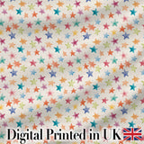 Colorful Watercolor Stars Soft Pastel Seamless Pattern Digital Print Fabric by the Metre UK Sewing Quilting Textile