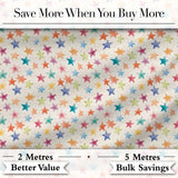 Colorful Watercolor Stars Soft Pastel Seamless Pattern Digital Print Fabric by the Metre UK Sewing Quilting Textile