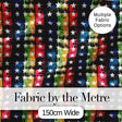 Grunge Rainbow Stripe Stars Dark Background Seamless Pattern Digital Print Fabric by the Metre UK Sewing Quilting Textile