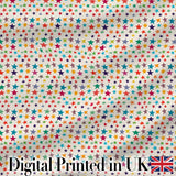 Bright Multicolor Star Scatter Seamless Pattern Digital Print Fabric by the Metre UK Sewing Quilting Textile