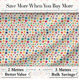 Bright Multicolor Star Scatter Seamless Pattern Digital Print Fabric by the Metre UK Sewing Quilting Textile