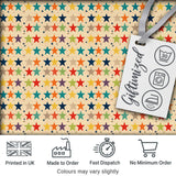 Horizontal Stripe Stars Vintage Style Seamless Pattern Digital Print Fabric by the Metre UK Sewing Quilting Textile